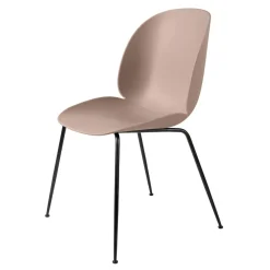 Beetle Stol Oklädd, Conic Base Svart, Puderrosa