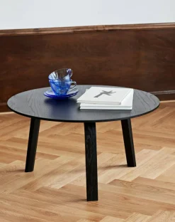 Bella Soffbord 60x39 cm, Svart Vattenbaserad Lackad Ek
