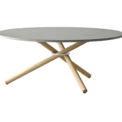 Bertha Soffbord 90 cm, Ljus Betong / Ljus Ek