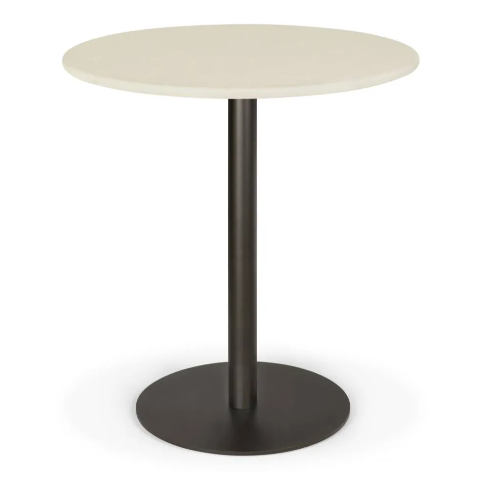 Blend Bord Ø70 cm, Mörk Brons / Microcement Off-white