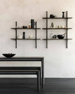 Bok Bänk Mörkbetsad Ek, 35x186 cm