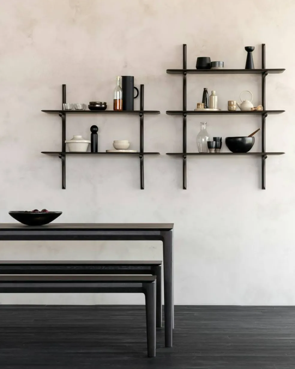 Bok Bänk Mörkbetsad Ek, 35x166 cm