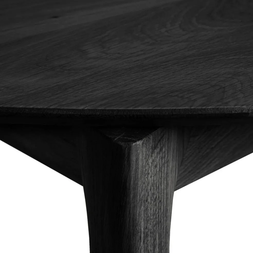 Bok Matbord Rund Utdragbar Ø129 cm, Black Oak