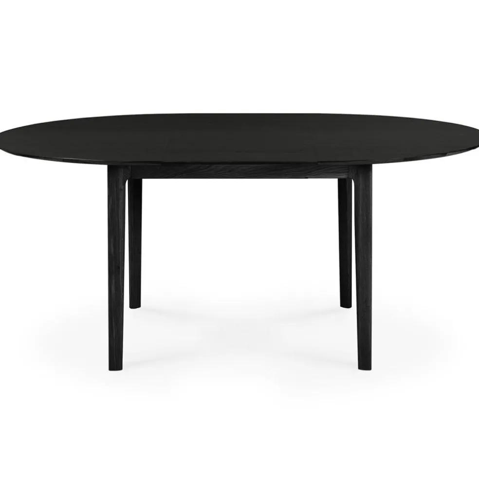Bok Matbord Rund Utdragbar Ø129 cm, Black Oak