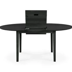 Bok Matbord Rund Utdragbar Ø129 cm, Black Oak