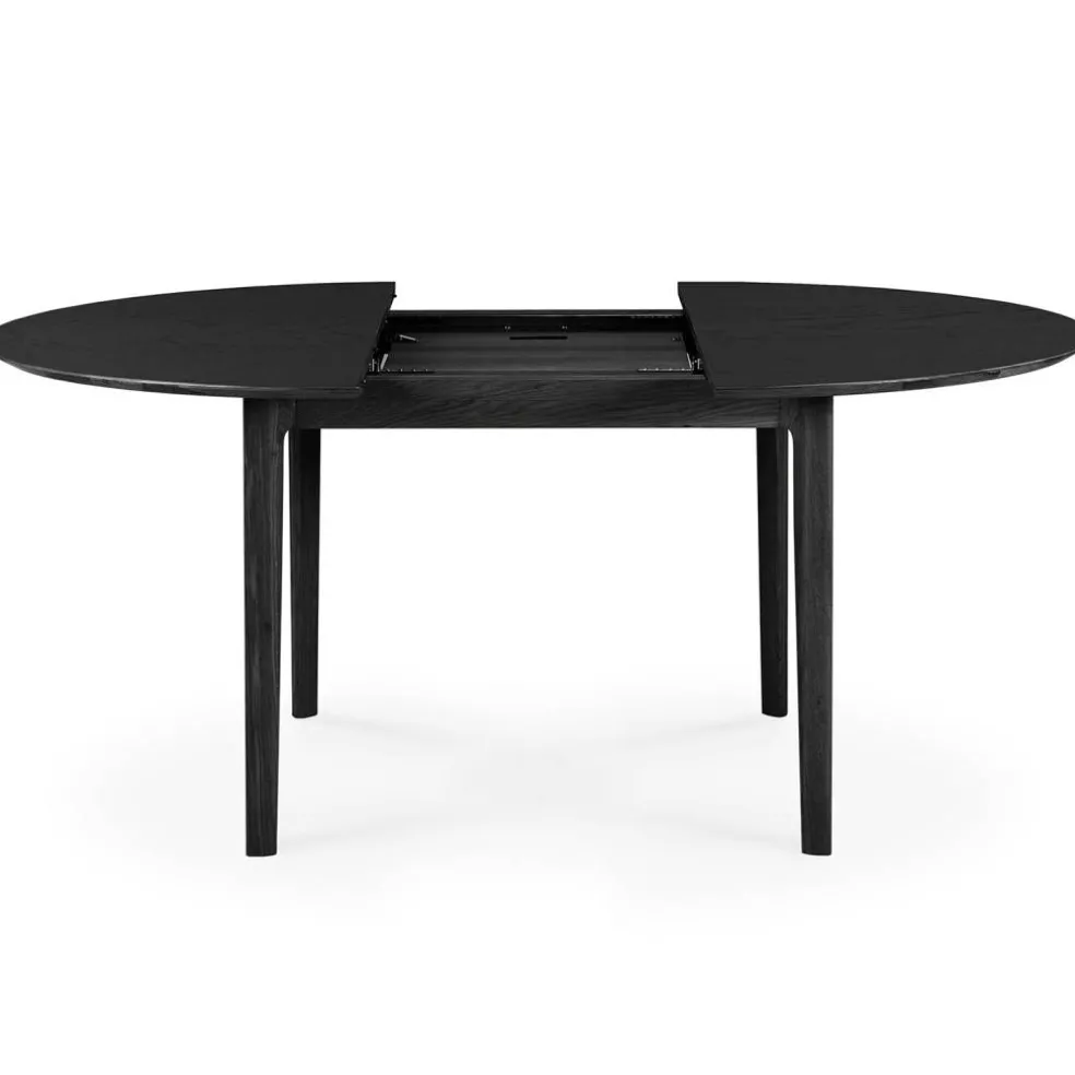 Bok Matbord Rund Utdragbar Ø129 cm, Black Oak