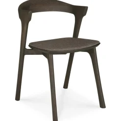 Bok Stol, Mörkbetsad Ek / Läder Brun