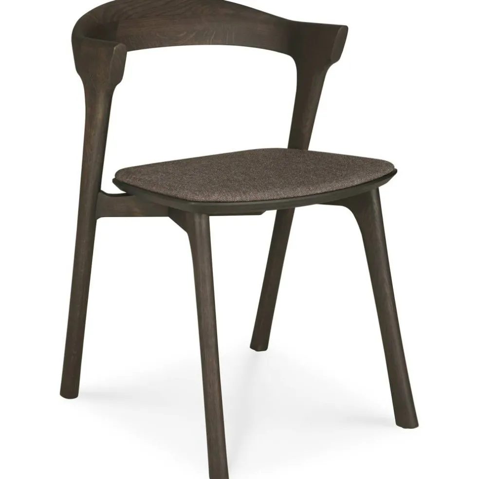 Bok Stol, Mörkbetsad Ek / Läder Brun