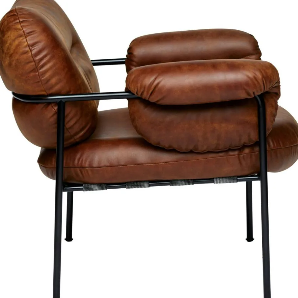 Bollo Loungestol, Svarta Ben / Skinn Vintage Ranger