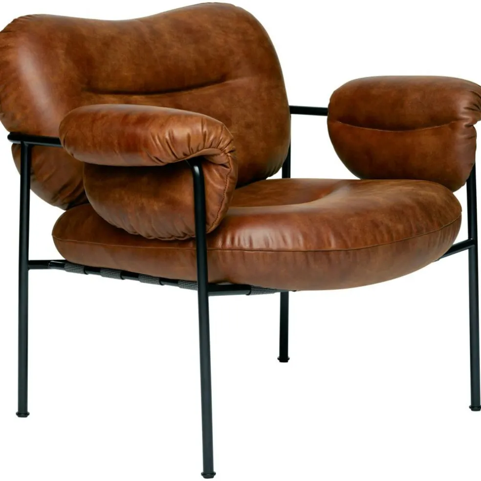 Bollo Loungestol, Svarta Ben / Skinn Vintage Ranger