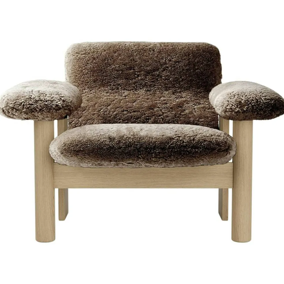 Brasilia Fåtölj Låg Rygg, Ek / Sheepskin Sahara