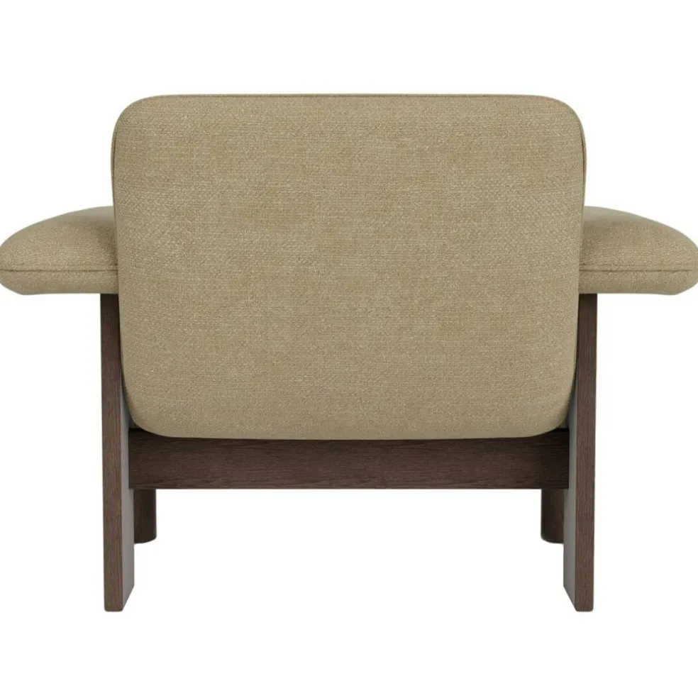 Brasilia Fåtölj Låg Rygg, Mörkbetsad Ek / Bouclé 02 Beige