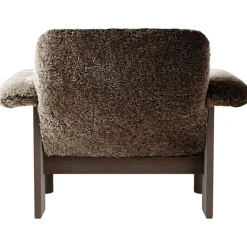Brasilia Fåtölj Låg Rygg, Mörkbetsad Ek / Sheepskin Sahara