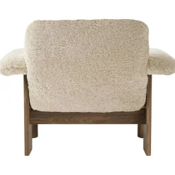 Brasilia Fåtölj Låg Rygg, Walnut / Sheepskin Nature