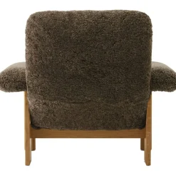 Brasilia Fåtölj Med Ottoman Naturlig Ek, Sheepskin Root
