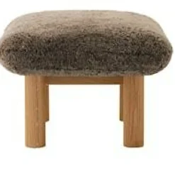 Brasilia Fåtölj Med Ottoman Naturlig Ek, Sheepskin Root