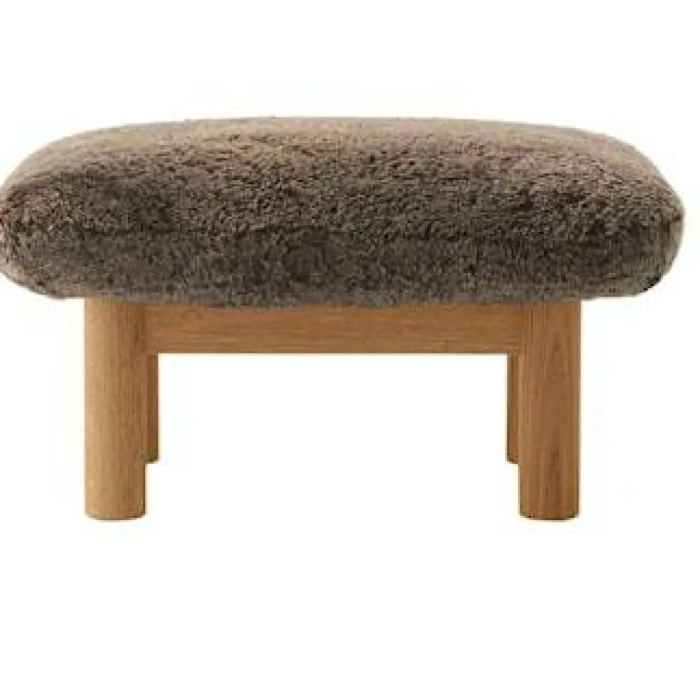 Brasilia Fåtölj Med Ottoman Naturlig Ek, Sheepskin Root