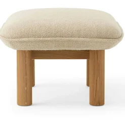 Brasilia Fåtölj Med Ottoman Naturlig Ek, Bouclé 02 Beige
