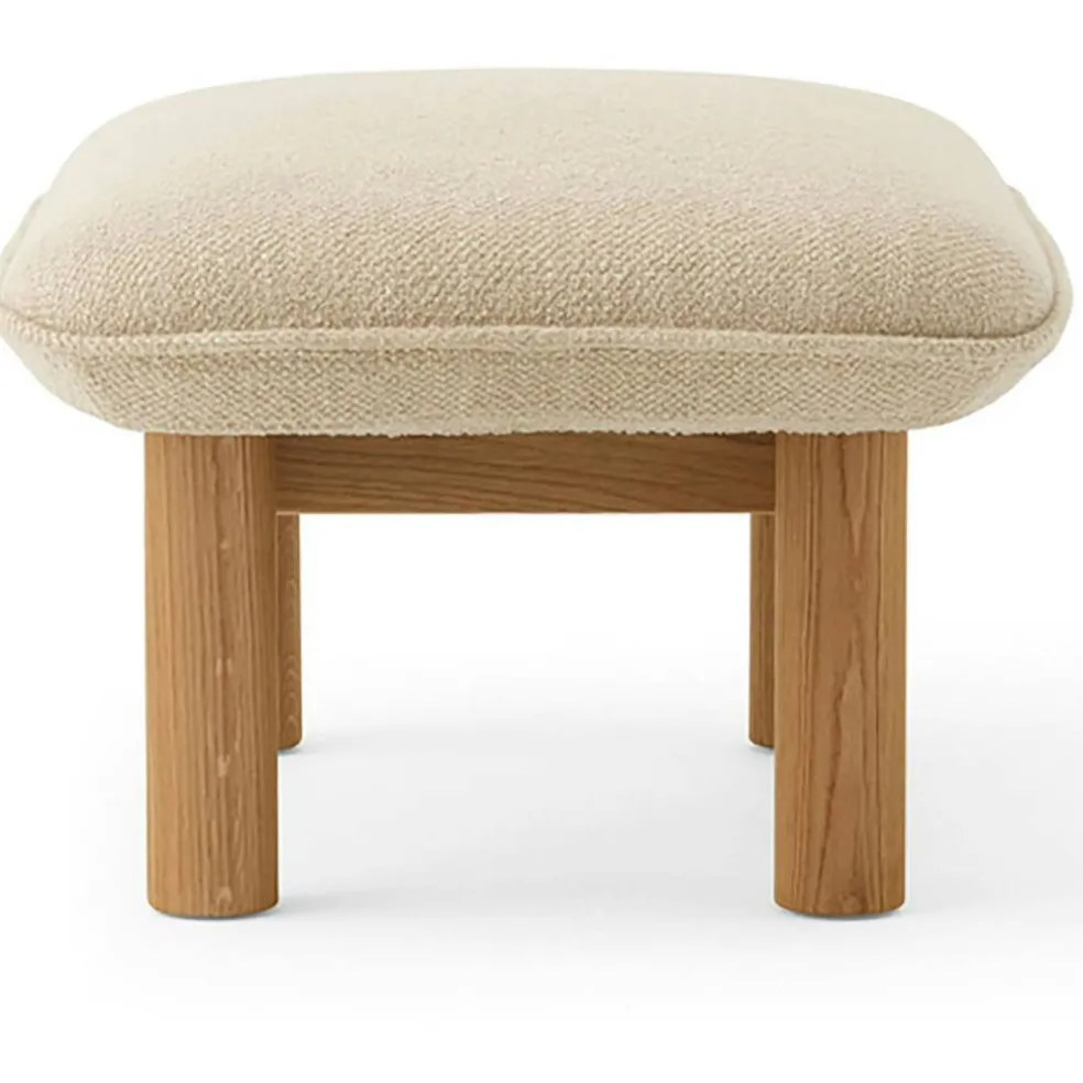 Brasilia Fåtölj Med Ottoman Naturlig Ek, Bouclé 02 Beige
