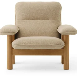 Brasilia Fåtölj Med Ottoman Naturlig Ek, Bouclé 02 Beige