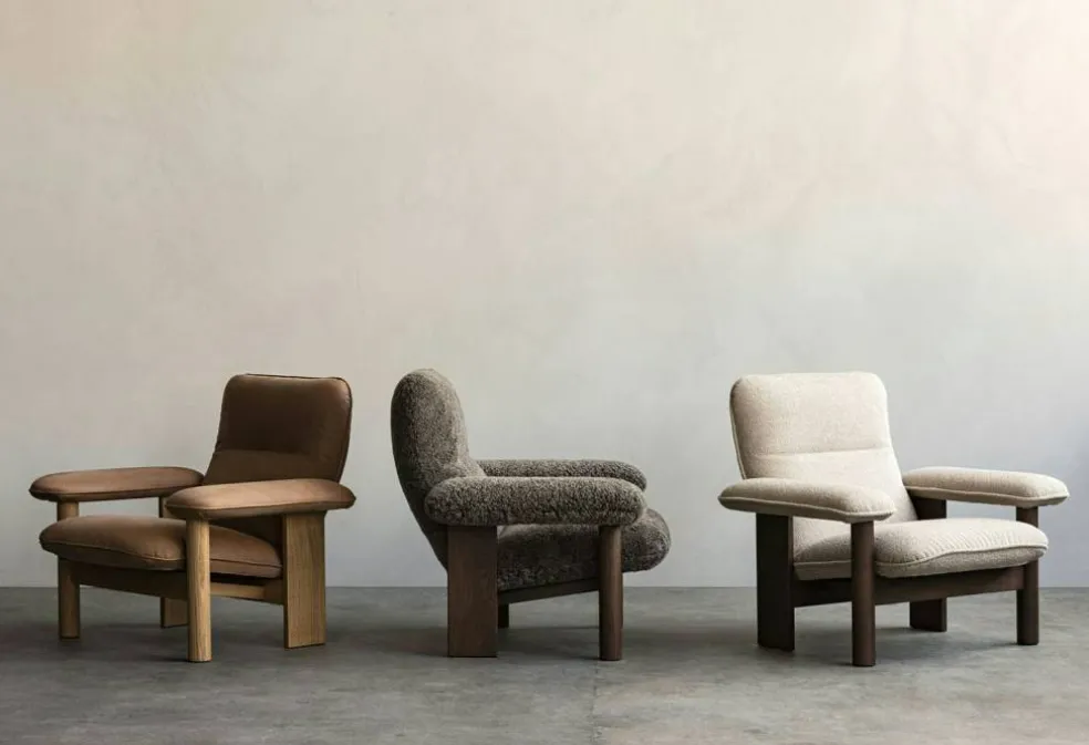 Brasilia Fåtölj Med Ottoman Naturlig Ek, Bouclé 02 Beige