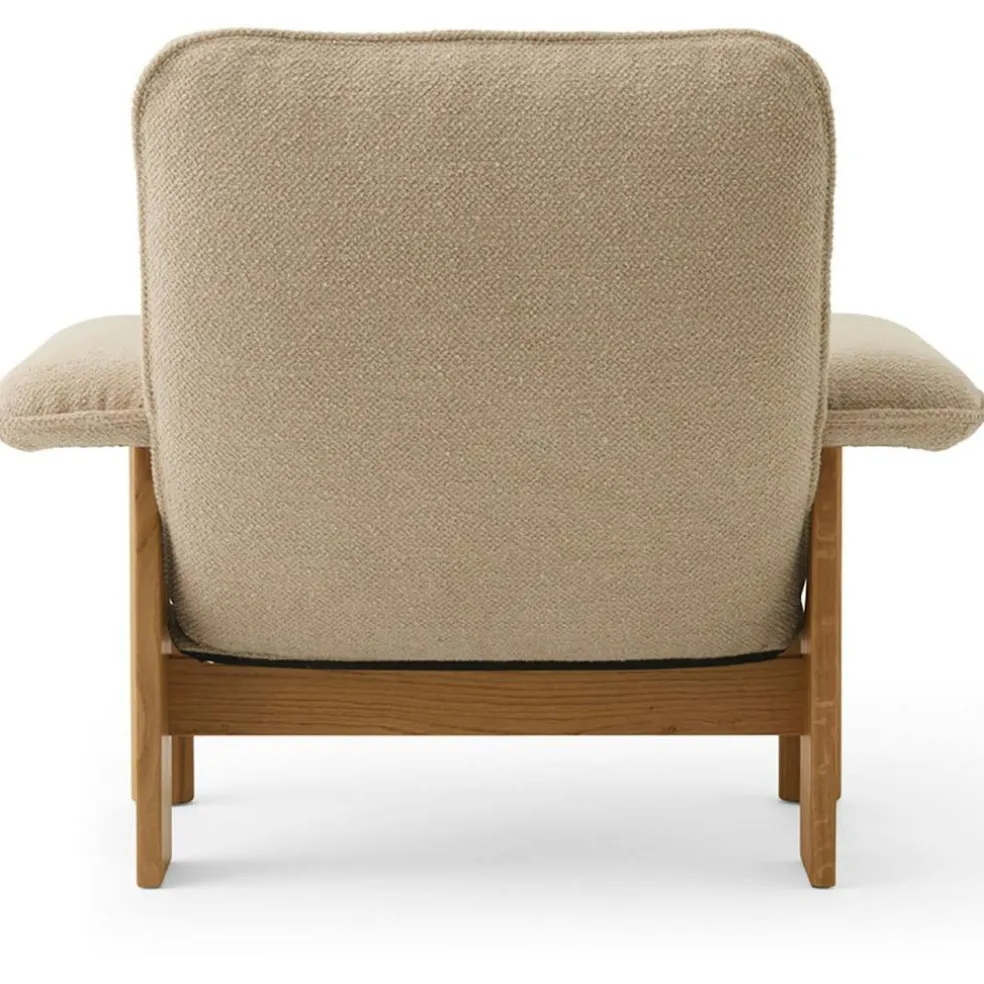 Brasilia Fåtölj Med Ottoman Naturlig Ek, Bouclé 02 Beige
