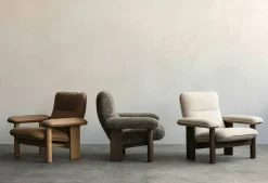 Brasilia Fåtölj Med Ottoman Walnut, Camel