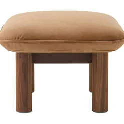 Brasilia Fåtölj Med Ottoman Walnut, Camel