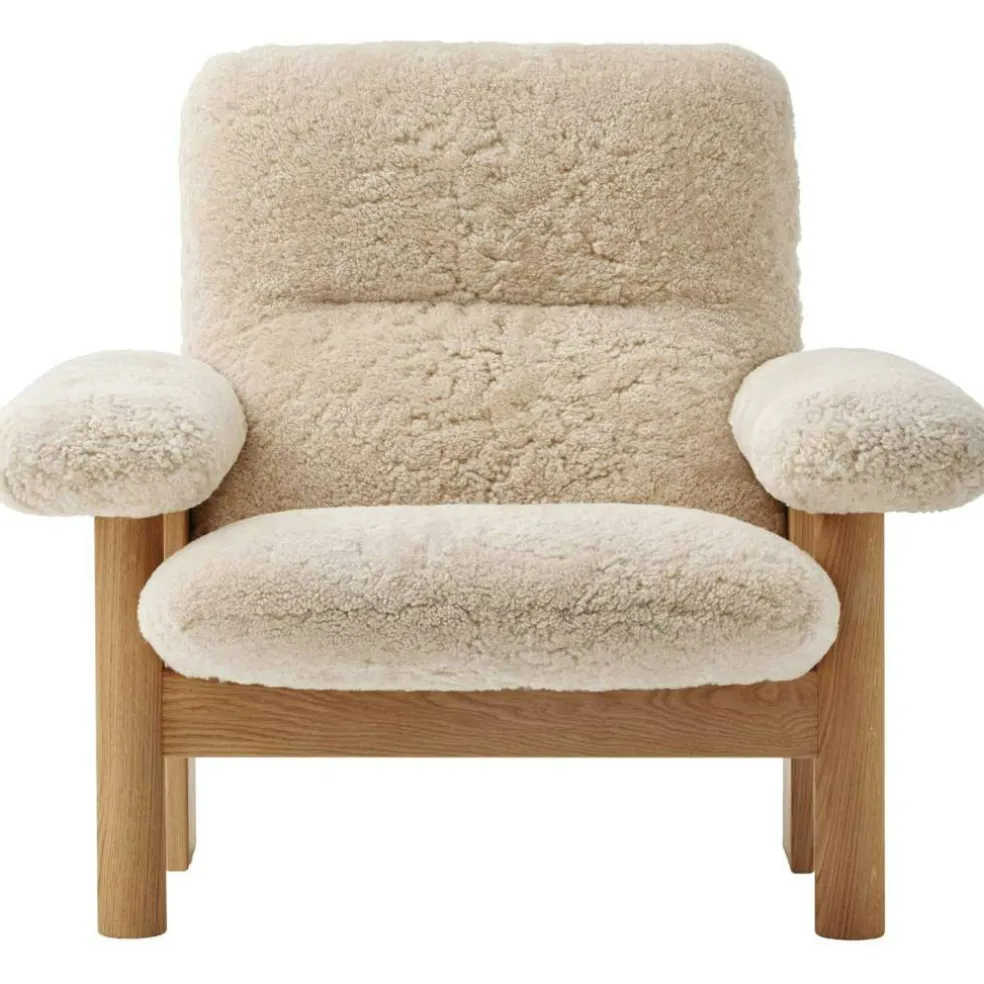 Brasilia Fåtölj, Naturlig Ek / Sheepskin Nature