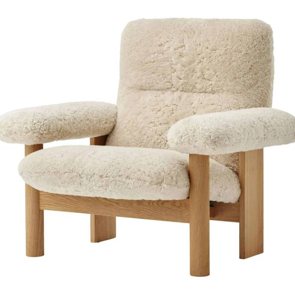 Brasilia Fåtölj, Naturlig Ek / Sheepskin Nature