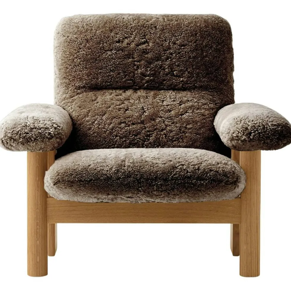 Brasilia Fåtölj, Naturlig Ek / Sheepskin Sahara