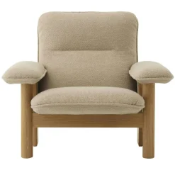 Brasilia Fåtölj Naturlig Ek, Bouclé 02 Beige
