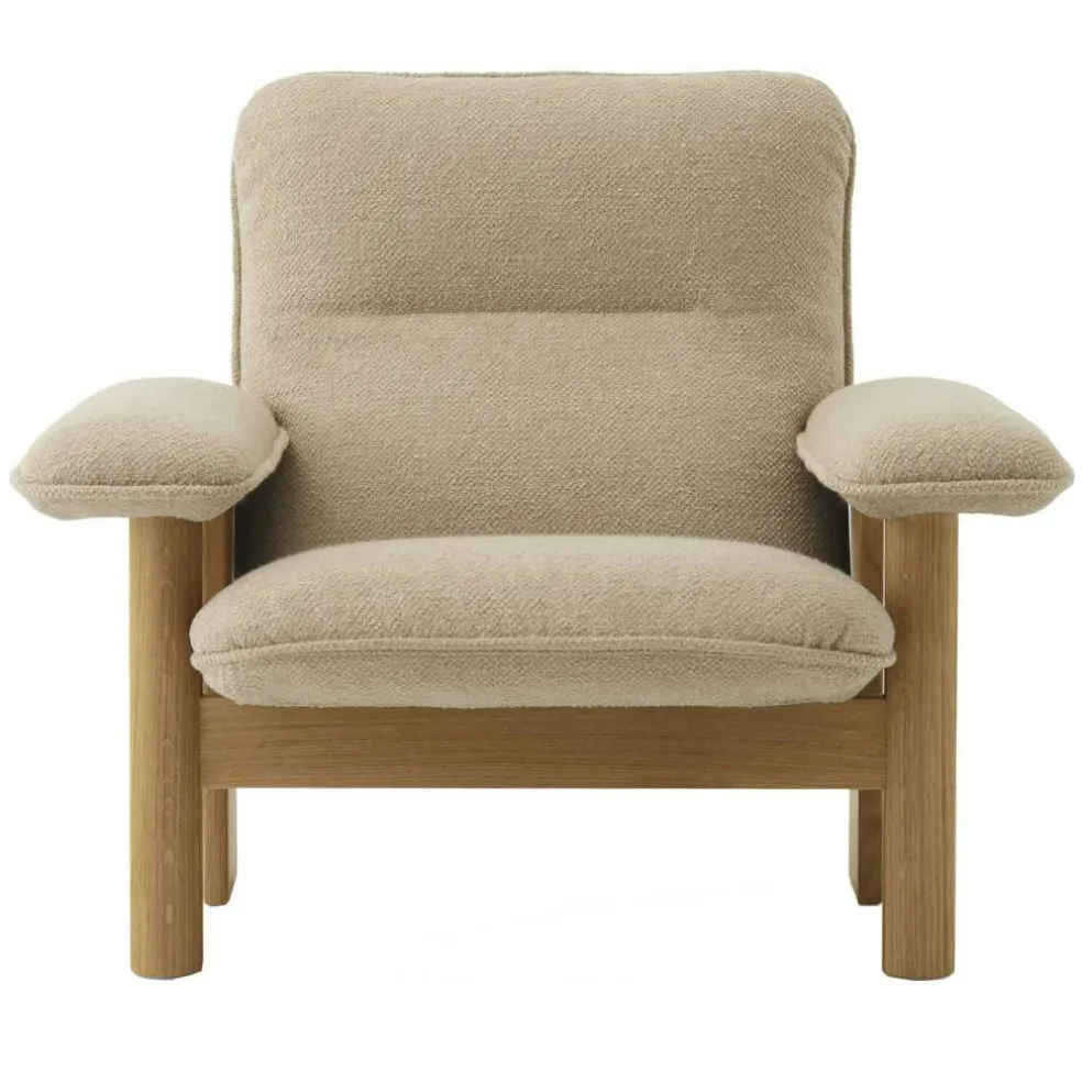Brasilia Fåtölj Naturlig Ek, Bouclé 02 Beige