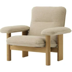 Brasilia Fåtölj Naturlig Ek, Bouclé 02 Beige