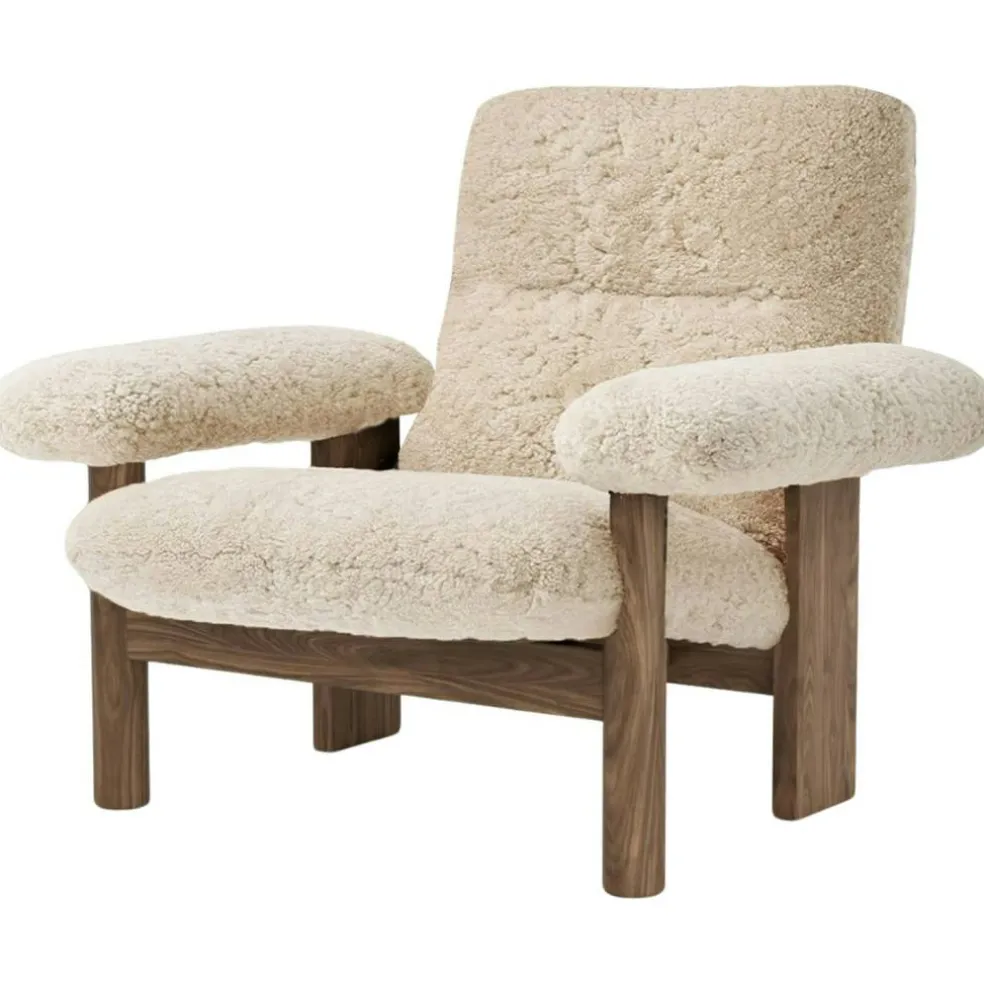Brasilia Fåtölj, Walnut / Sheepskin Nature