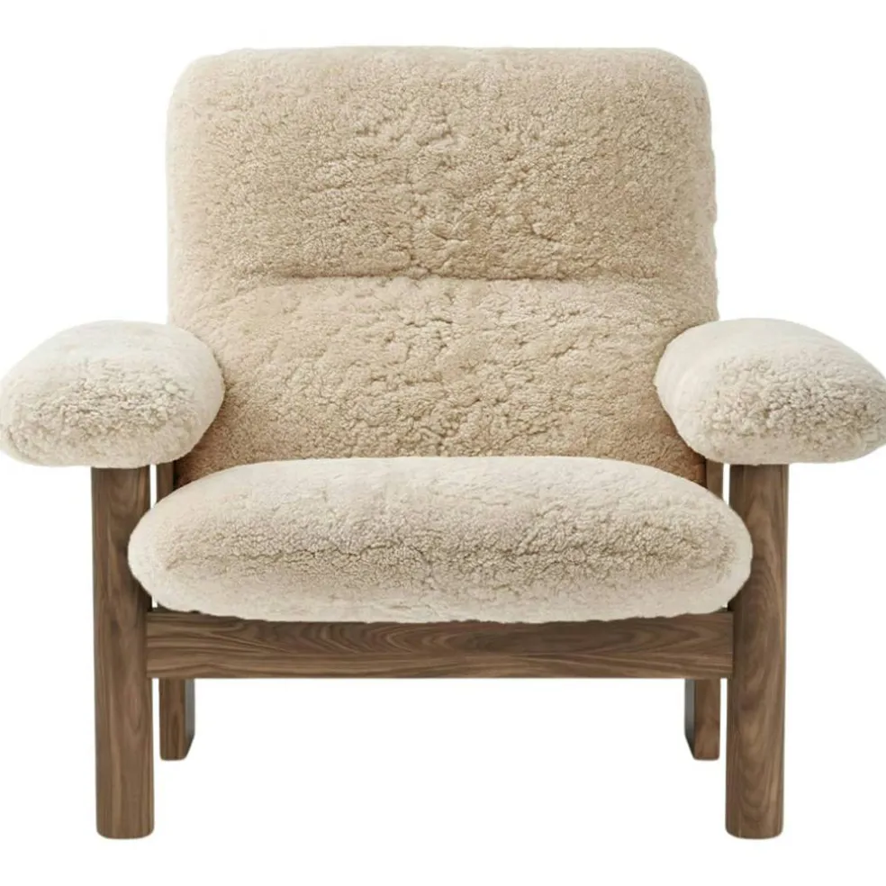 Brasilia Fåtölj, Walnut / Sheepskin Nature