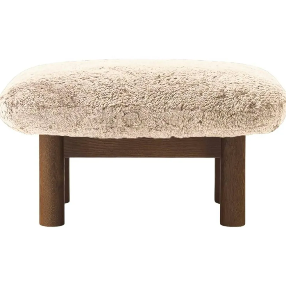 Brasilia Ottoman Mörkbetsad Ek, Sheepskin Nature