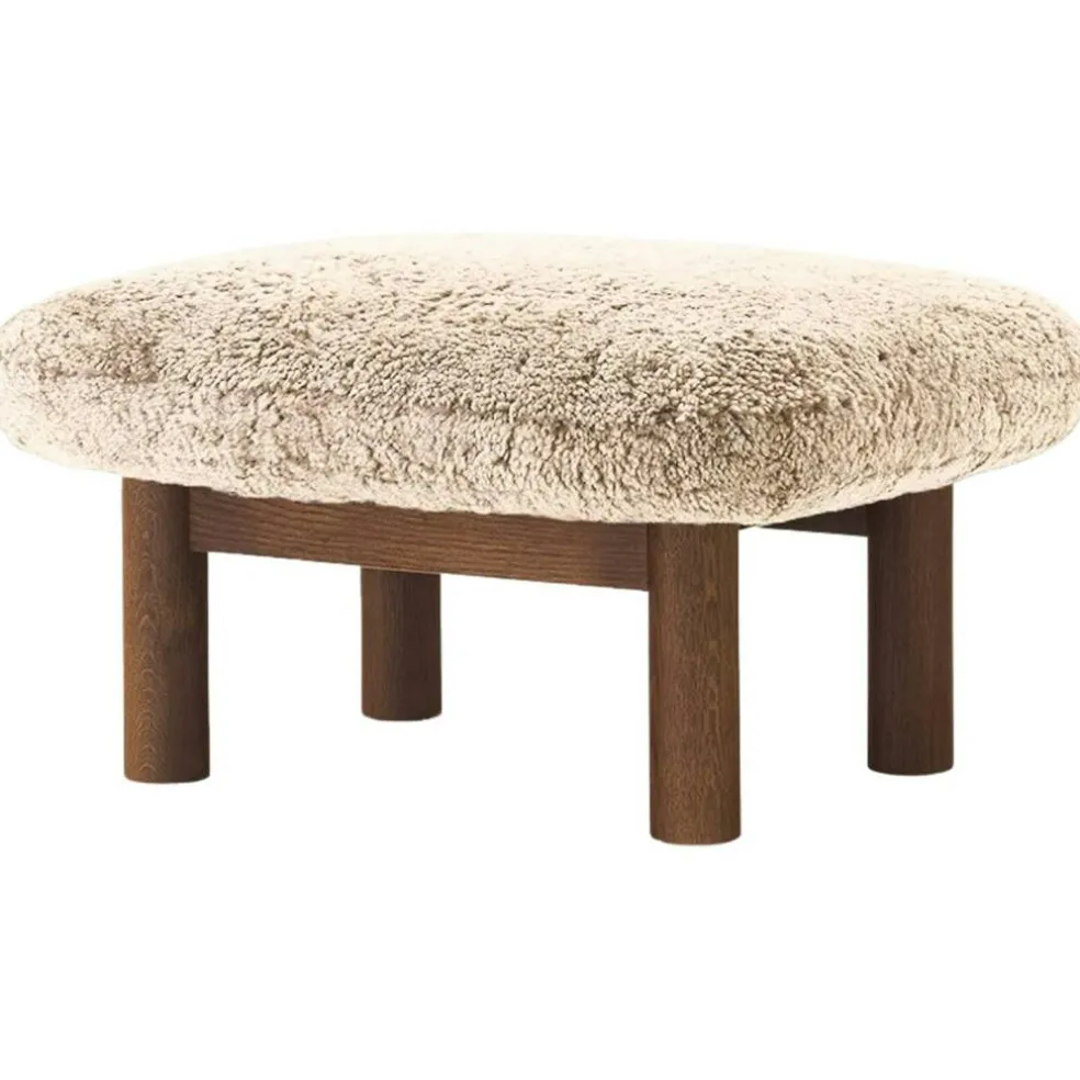 Brasilia Ottoman Mörkbetsad Ek, Sheepskin Nature