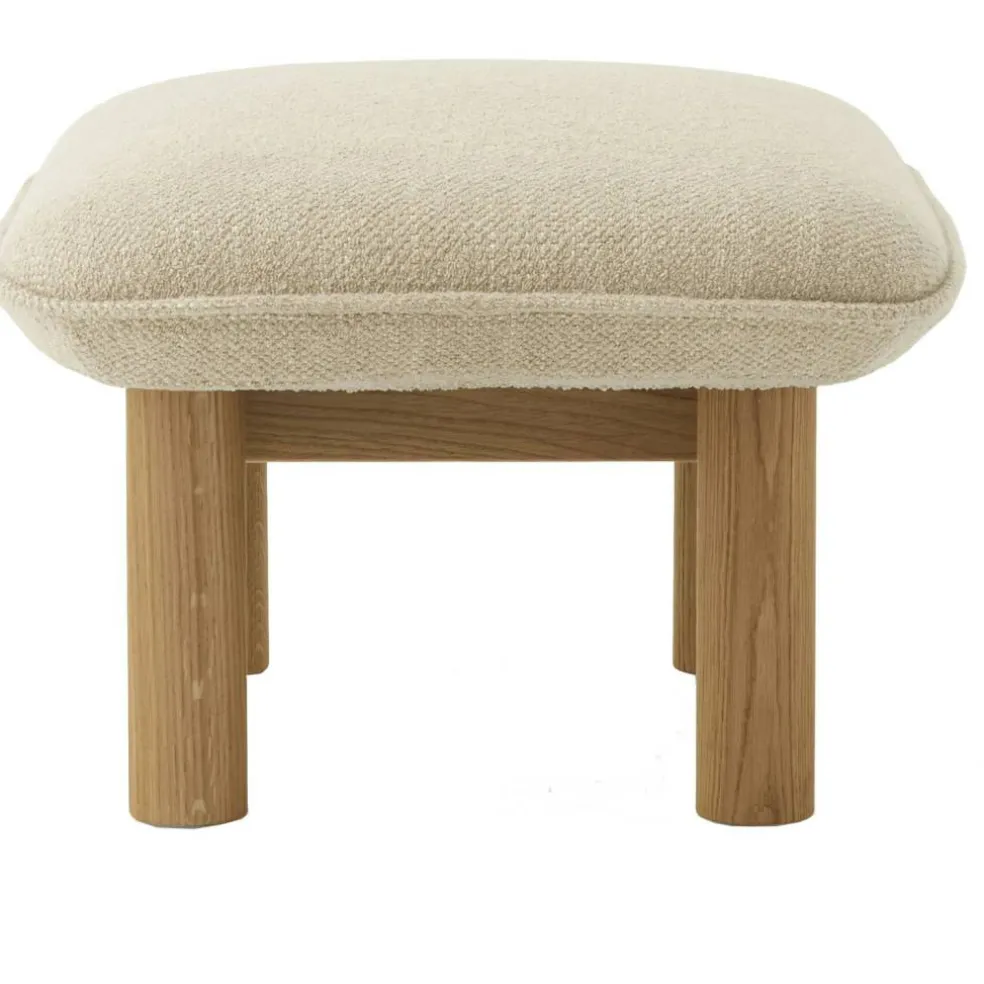 Brasilia Ottoman Naturlig Ek, Bouclé 02 Beige