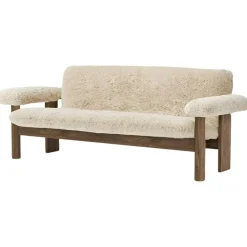 Brasilia 2-Sitssoffa, Walnut / Sheepskin Nature