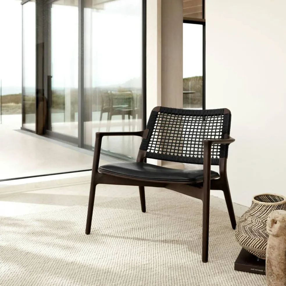 Cabin Loungefåtölj, Mörk Ek / Svart Läder