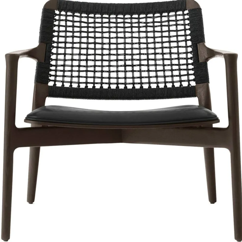 Cabin Loungefåtölj, Mörk Ek / Svart Läder