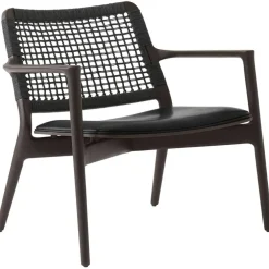 Cabin Loungefåtölj, Mörk Ek / Svart Läder