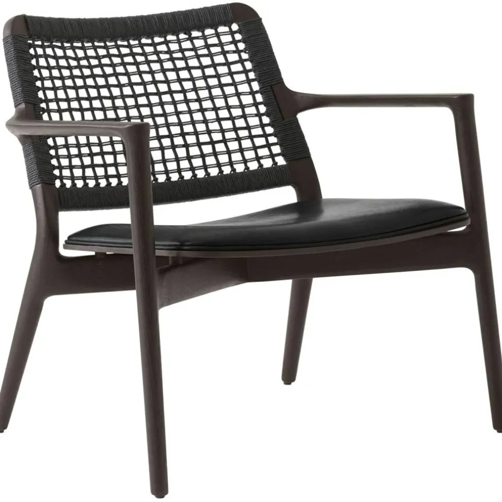 Cabin Loungefåtölj, Mörk Ek / Svart Läder