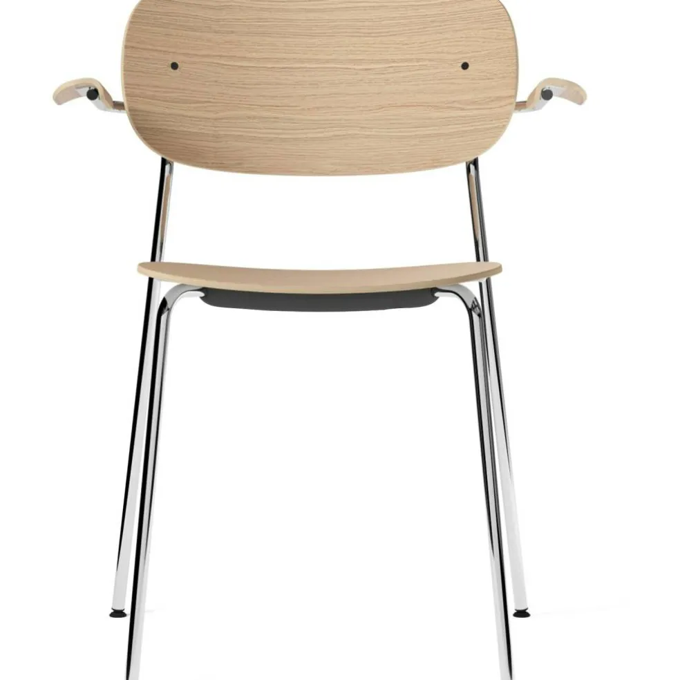 Co Stol Kromade Ben, Sits + Rygg + Arm Naturlig Ek