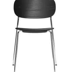 Co Stol Kromade Ben, Sits + Rygg, Svart Ek
