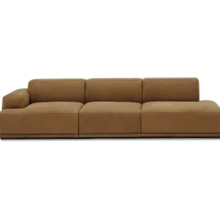 Connect Soft Modulär 3-sitssoffa Med Öppen Högersida, Grace Leather Cognac