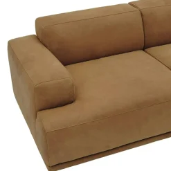 Connect Soft Modulär 3-sitssoffa Med Öppen Högersida, Grace Leather Cognac