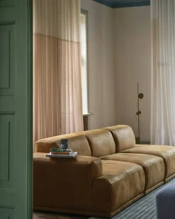 Connect Soft Modulär 3-sitssoffa Med Öppen Högersida, Grace Leather Cognac