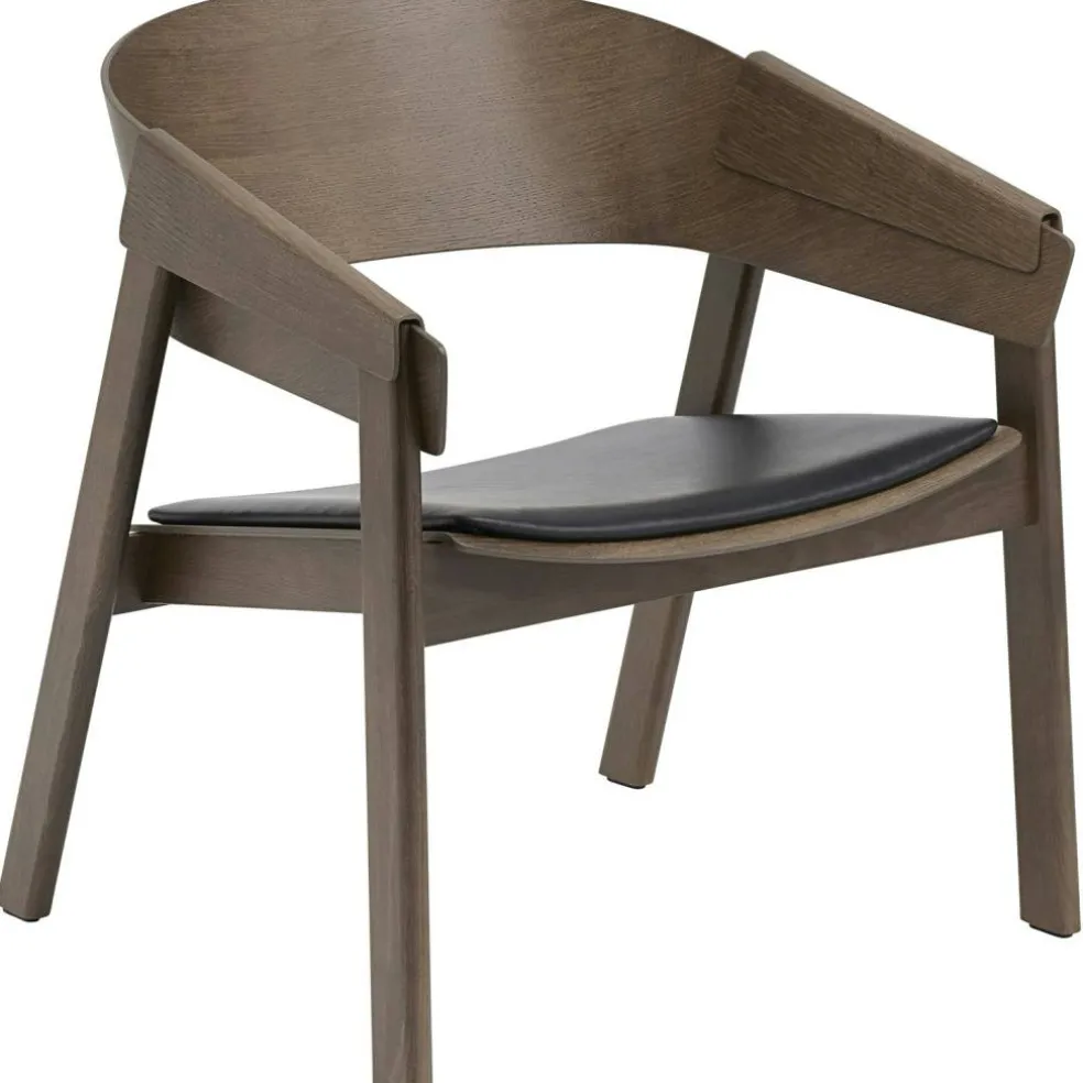 Cover Loungestol, Dark Stained / Svart Läder